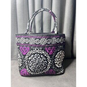Vera Bradley Gray Pink Medium Shoulder Tote Bag Quilted Celtic Knot 10 X 12 Inch